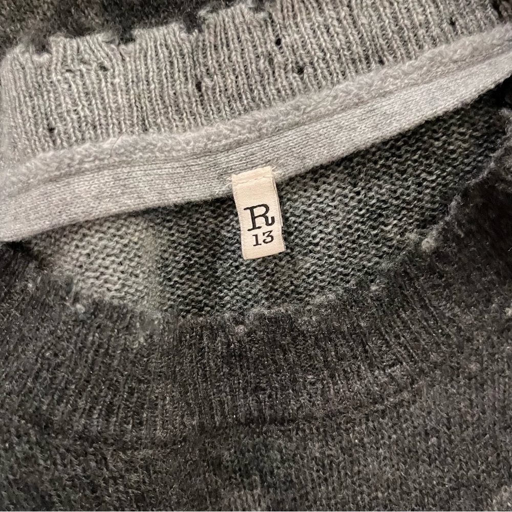 R13 distressed cashmere floral boyfriend sweater - Picture 6 of 9